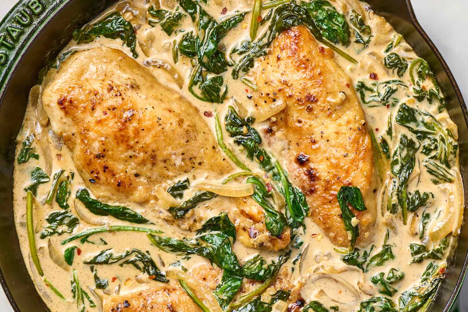 Creamy Spinach Chicken Recipe (One-Pan!) | The Kitchn
